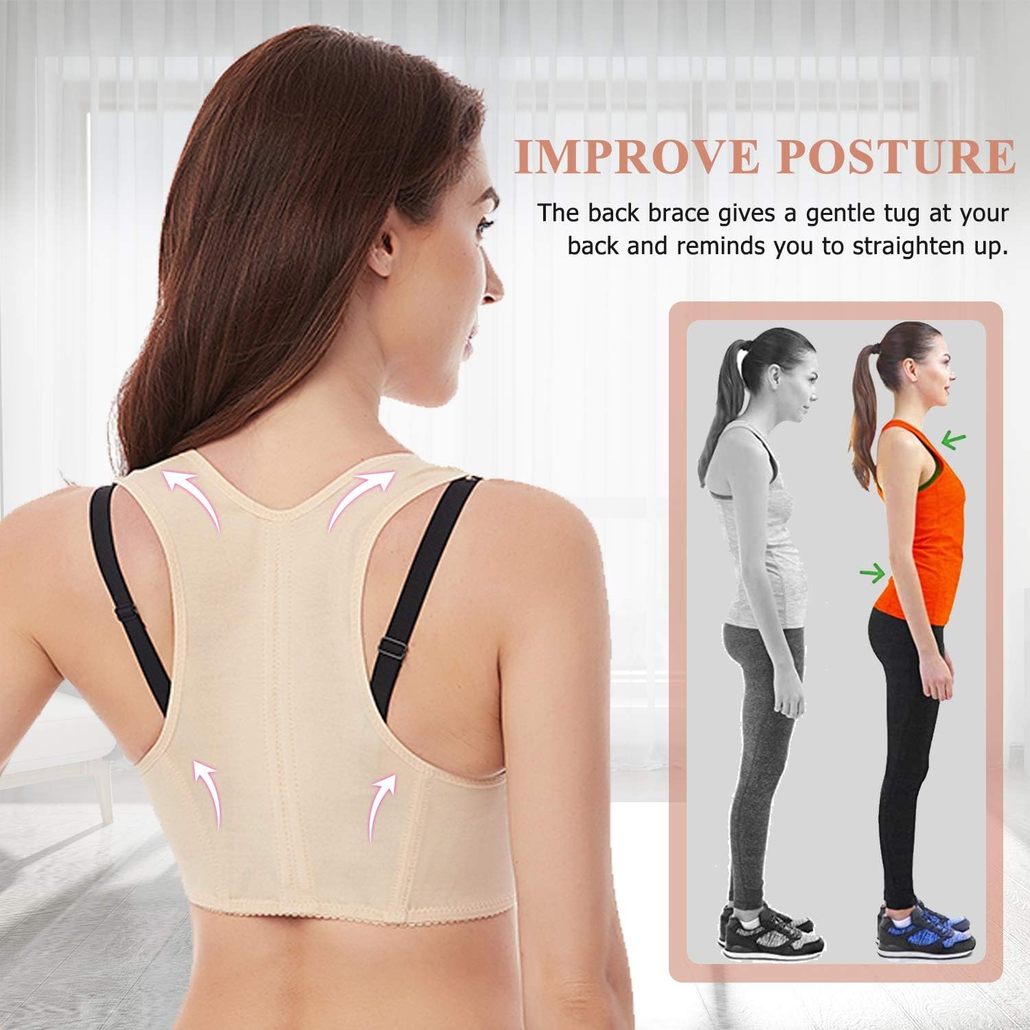 Werena Chest Brace Up for Women Posture Corrector Shapewear Tops Back Brace Support Bra Shaper X-Strap Vest at  Women’s Clothing store