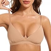 Women's Triangle Bralette Plunge Unlined Seamless Bra No Underwire Sexy Comfortable T-Shirt Everyday Bra