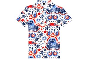 AOBUTE Kids Fourth of July Polo Shirt American Flag Golf Tee Shirts Short Sleeve Patriotic Outfits 3-14 Years