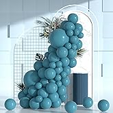 Slate & Sea Blue Balloons Double Stuffed Balloon Graland Different Sizes 5in 12in 18in - Dusty Blue Balloon Arch for Birthday, Baby Shower & Gender Reveal Parties