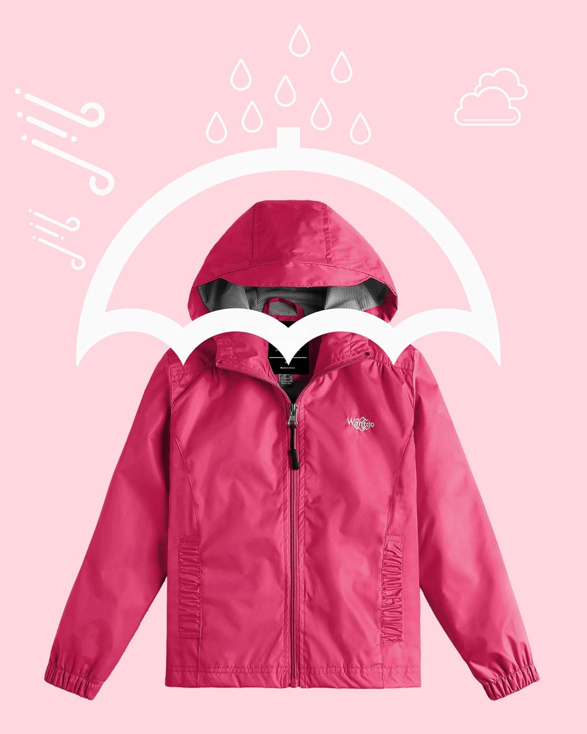 girls lightweight rain jacket