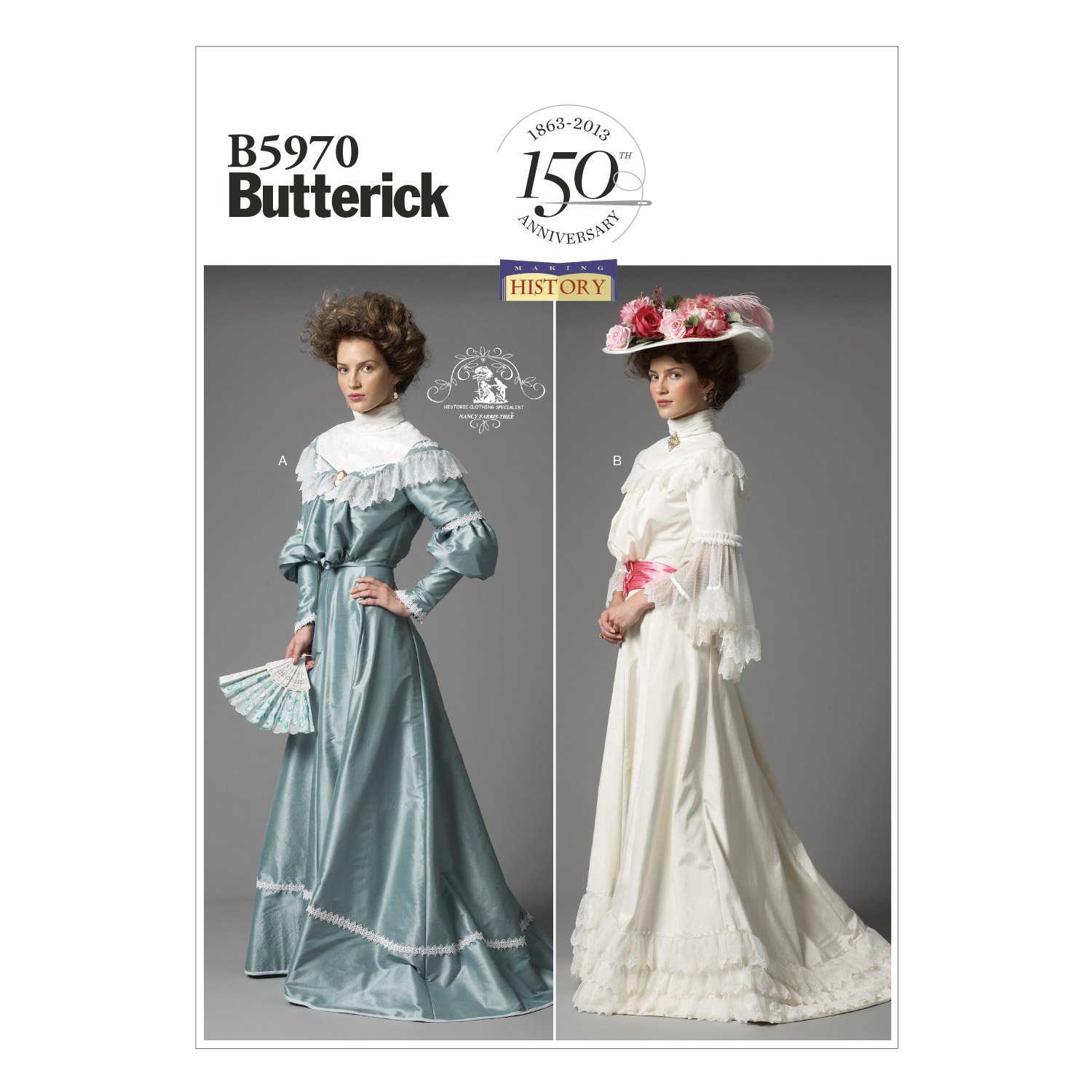 Butterick Patterns B5970 B5 Sizes 8/10/ 12/14/ 16 Misses Top and Skirt, White