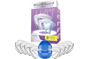 FEISINA Mouth Guard for Grinding Teeth at Night,8 Pack Night Guards for Teeth Grinding,2 Size Mouth Guard for Clenching Teeth at Night,Reusable Mouth Guards for Sleeping