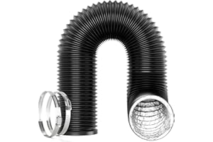 4 Inch Flexible Dryer Vent Hose, 5 Feet Long PVC Aluminum Foil Air Ducting Insulated with 2 Clamps for HVAC Ventilation and E