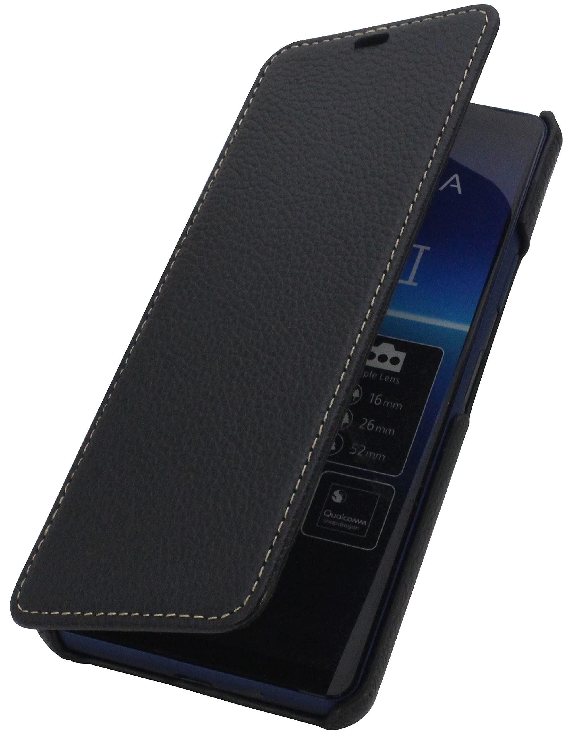 StilGut Book Case Compatible with Sony Xperia 10 II Leather Flip Case Mobile Phone Case Leather Black