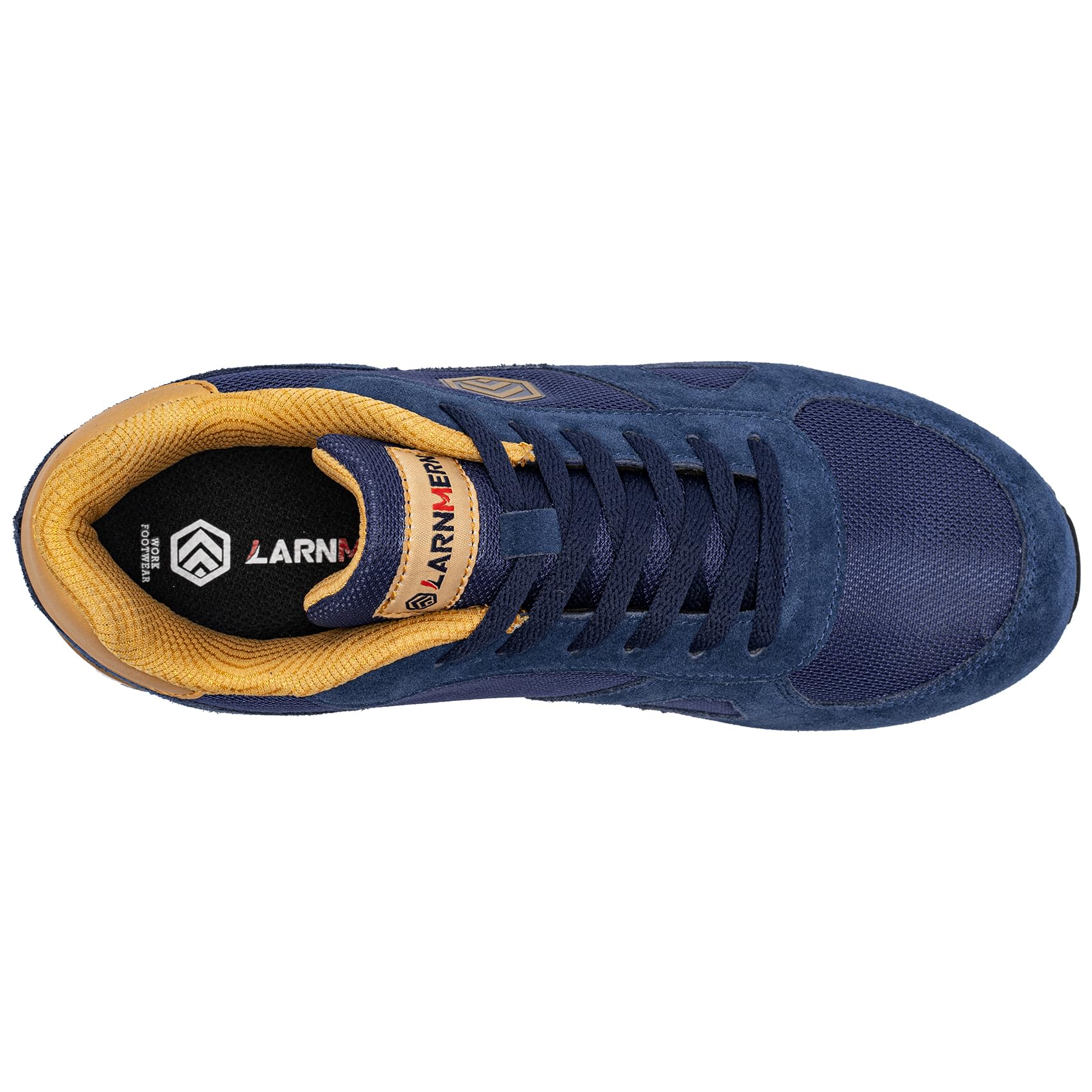 LARNMERN PRO Arbeitsschuhe Herren Sicherheitsschuhe Herren Arbeitsschuhe mit Stahlkappe Leicht SRC rutschfest Sportlich Schutzschuhe Saphirblau Größe 44 EU 4