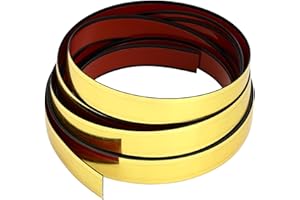 SICCOMA Peel and Stick Molding Trim Flexible Self Adhesive Wall Trim Mirror Like Finish Decorative Trim for Wall, Mirror, Door, Wardrobe, Gap Sealing (3/4 in X 16.4 FT, Gold)