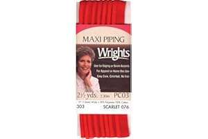 WRIGHTS Bias Tape Maxi Cord Piping 1/2" x 2 1/2" Yards Scarlet
