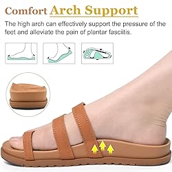 KuaiLu Womens Slides Sandals with Plantar Fasciitis