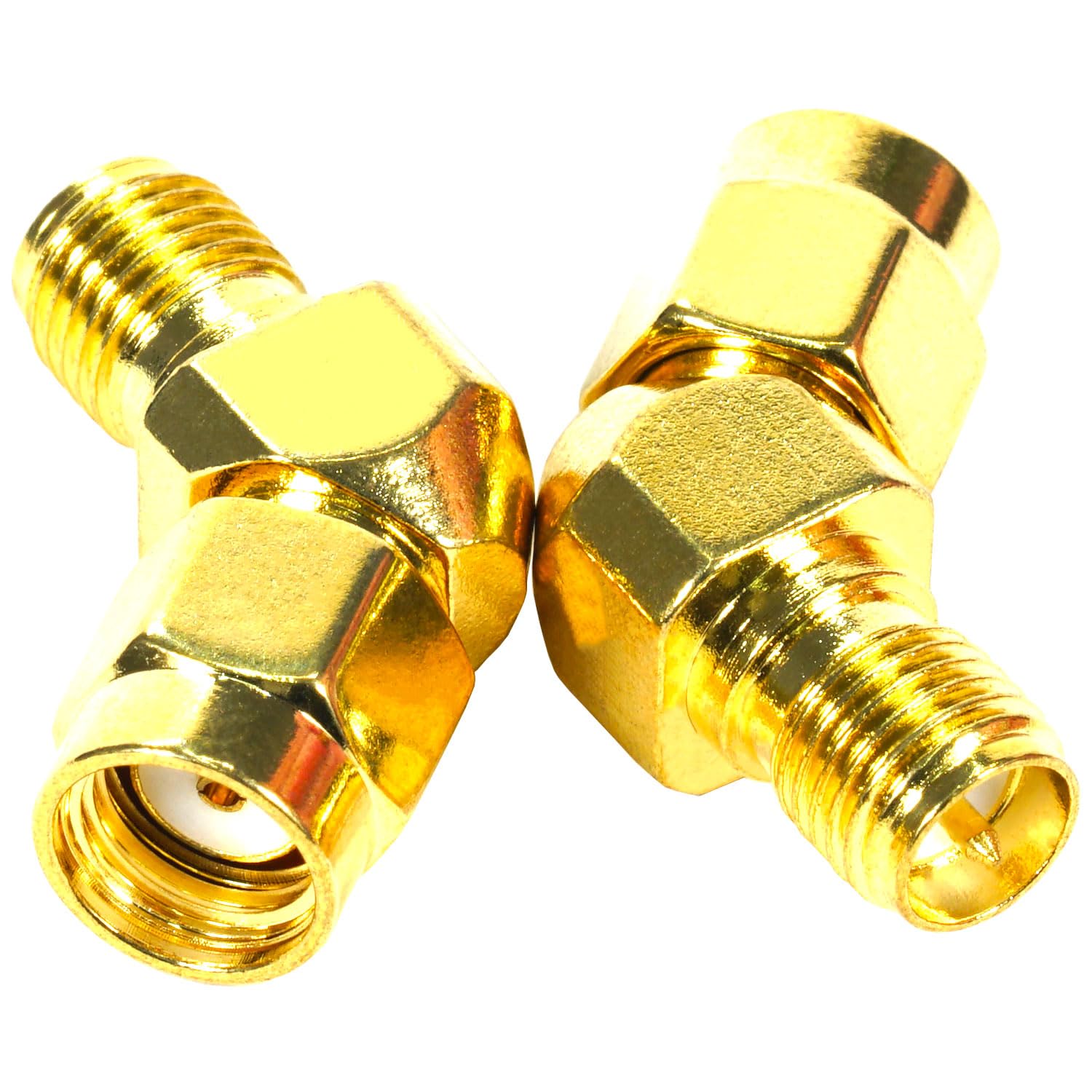 Fohevers 2 Pcs RP-SMA Female Jack to RP-SMA Male Plug 135 Degree Adapter for Antenna Radio WiFi Router FPV Dron Mobile