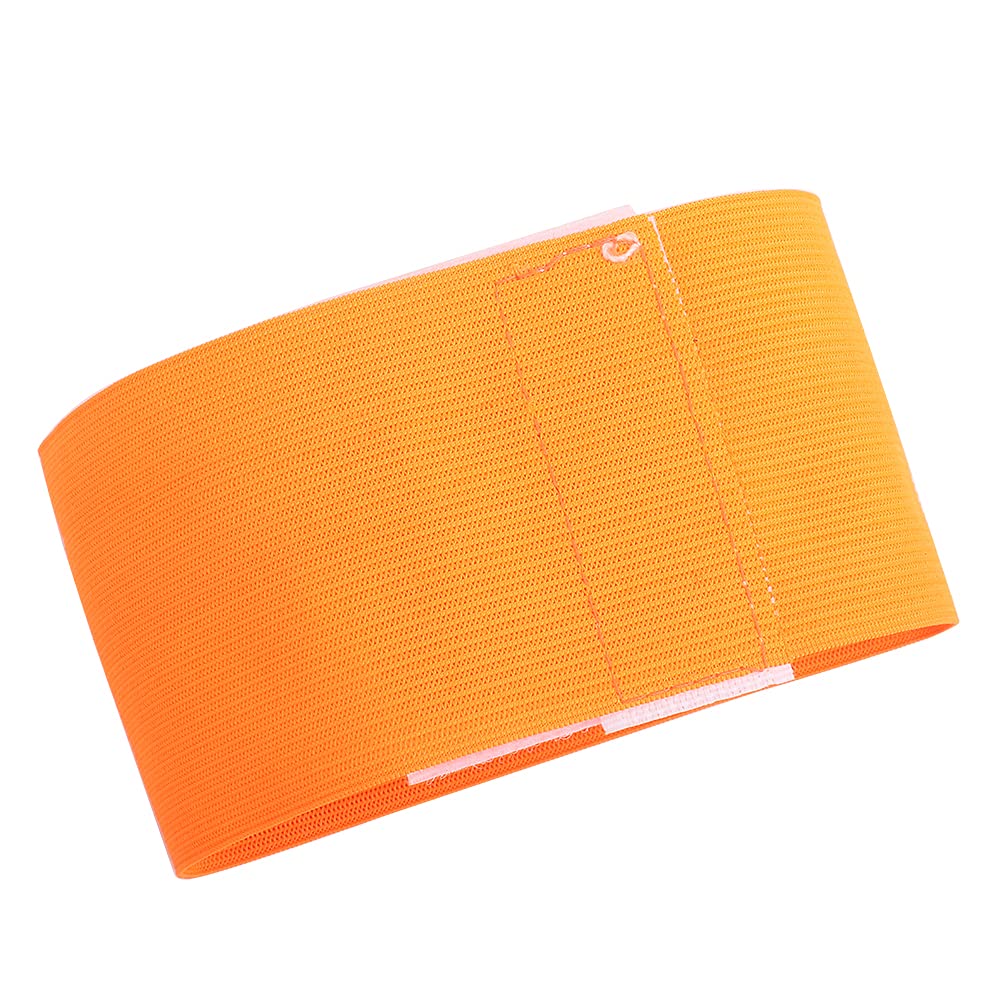 Elastic Soccer Captain Armband, Outdoor Team Sports Groups Soccer Armbands Adjustable Player Bands, Adults & Youths Arm Band Elastic Captain Armbands (orange)