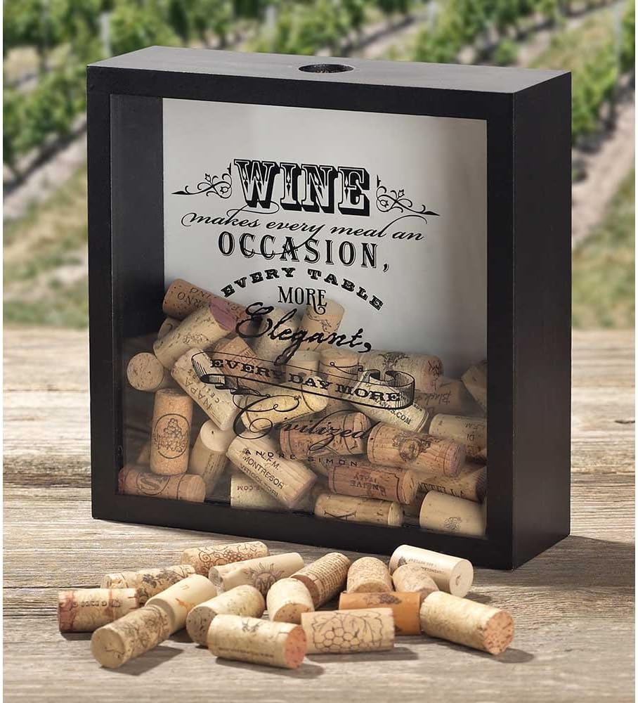 Wine Cork Shadow Box Wine Makes Every Meal Amazon.co.uk Kitchen & Home