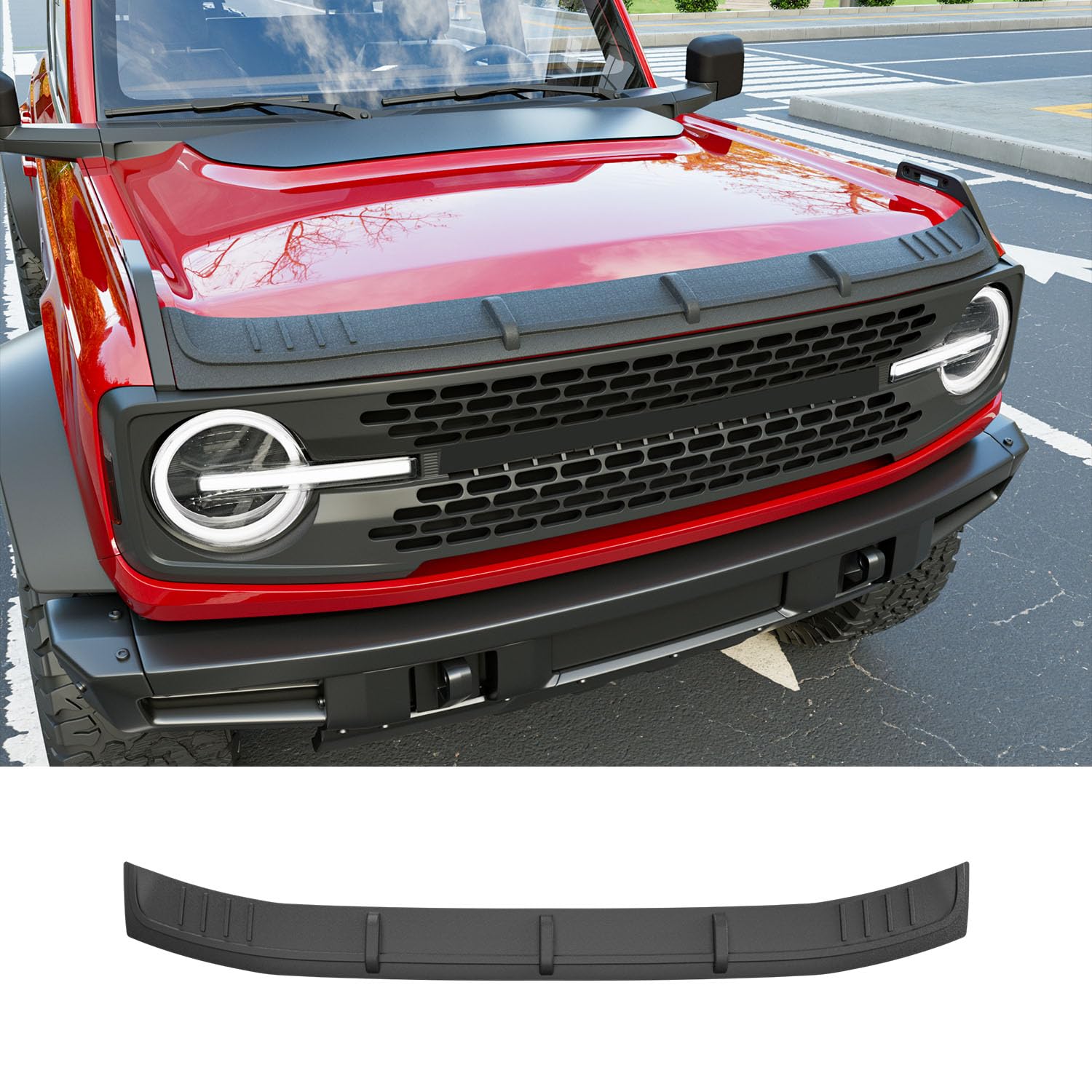 Photo 1 of powoq Hood Deflector Compatible with 2021-2025 Ford Bronco Hood Protector Shield TPE Deflector Replacement for 2021-2025 Ford Bronco Accessories