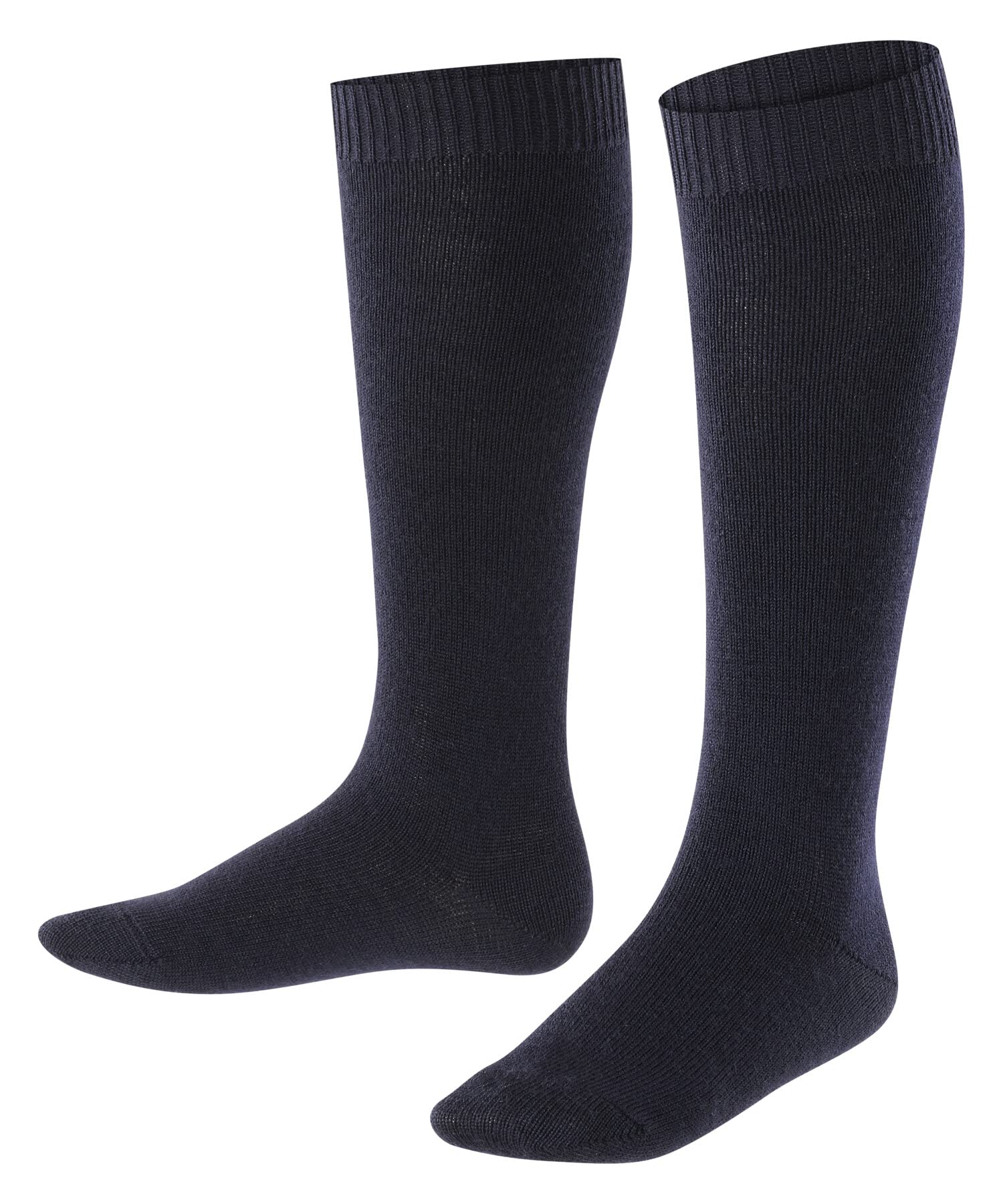 FALKE Unisex Kids Comfort Wool K Kh Thick Warm Long Plain 1 Pair Knee-High Socks, Blue Dark Marine 6170, 3-5