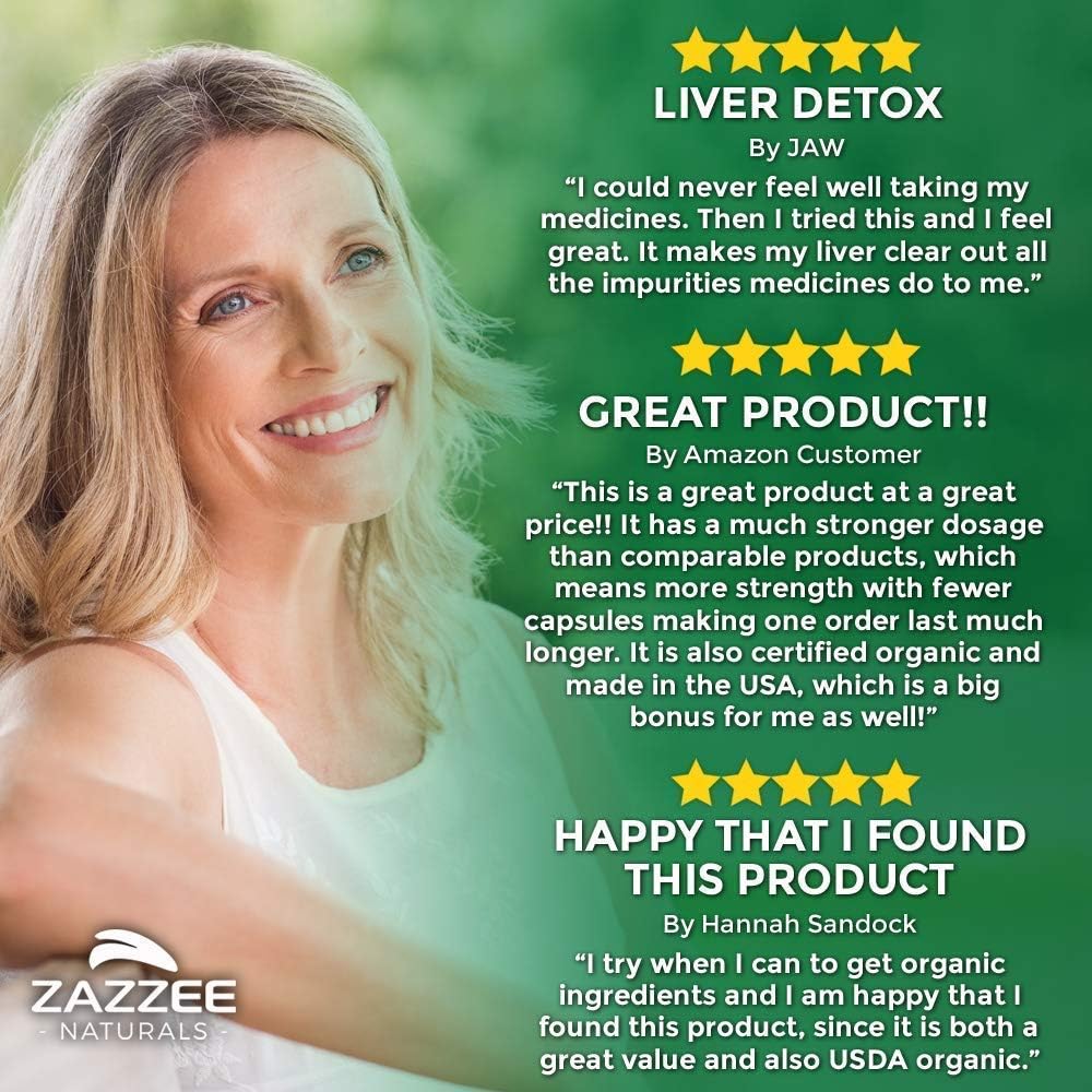 Zazzee USDA Organic Milk Thistle Extract Capsules, 120 Vegan Capsules, 7500 mg Strength, 80% Silymarin Flavonoids, Potent 30:1 Extract, USDA Certified Organic, Vegan, Non-GMO and All-Natural: Health & Personal Care