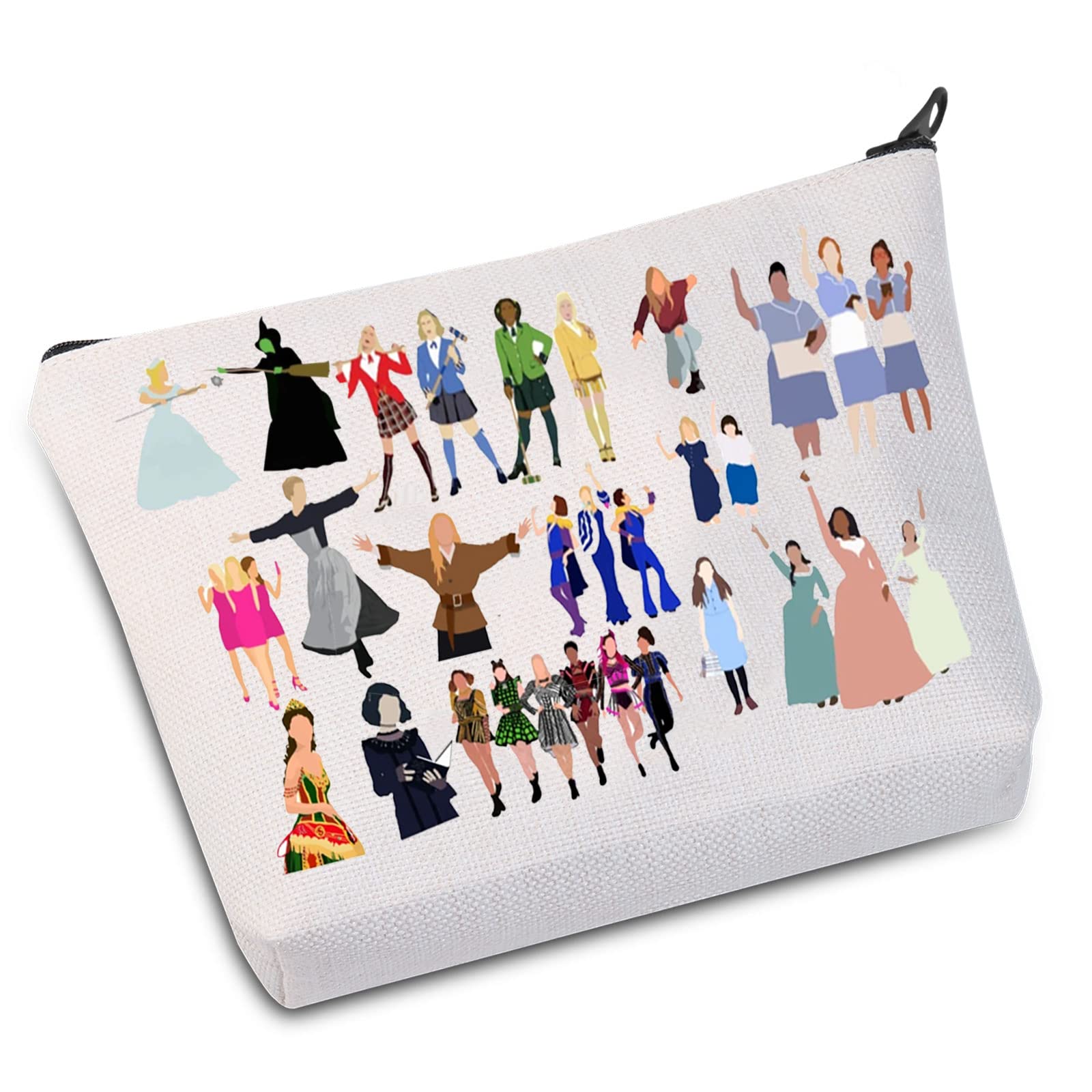 WZMPA Musical Character Musical Cosmetic Makeup Bag Musical Theatre Fans Gift You are Braver Stronger Smarter Than You Think Musical Zipper Pouch Bag for Women (Musical Characters) — image 1