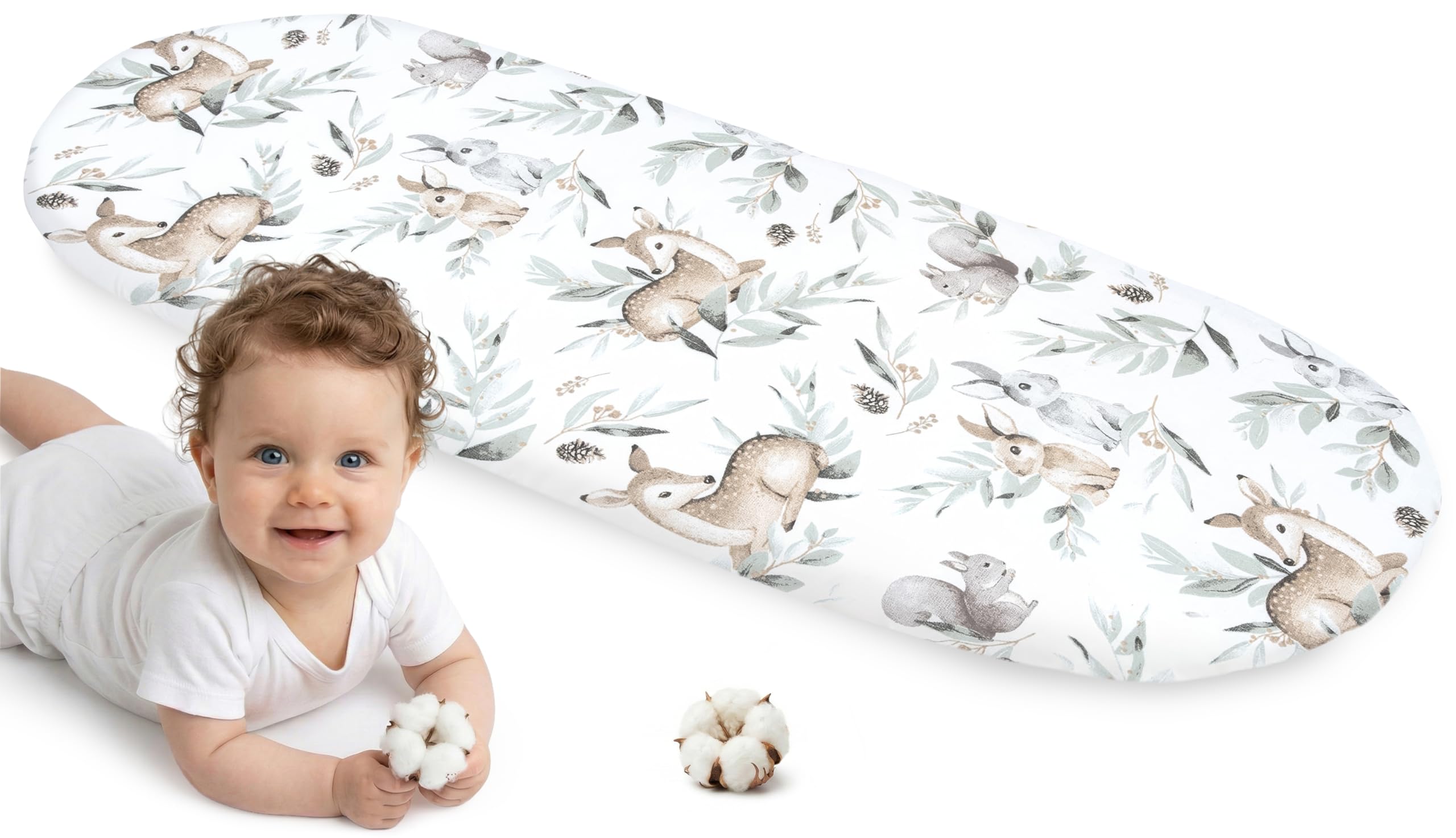 Medi Partners Fitted Sheet Pram 86 x 40 cm 100% Cotton Mattress Protector Baby — image 1