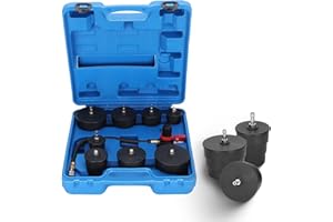LONSGE 9PC Turbo System Leakage Tester Kit,Turbo Boost Leak Tester Kit with 4 Pairs of Stepped Adapters 1-3/8"to 3-1/2"and European Intake Port,Turbo Boost Leak Tester Set for Cooling Emissions Exhaust Pipes