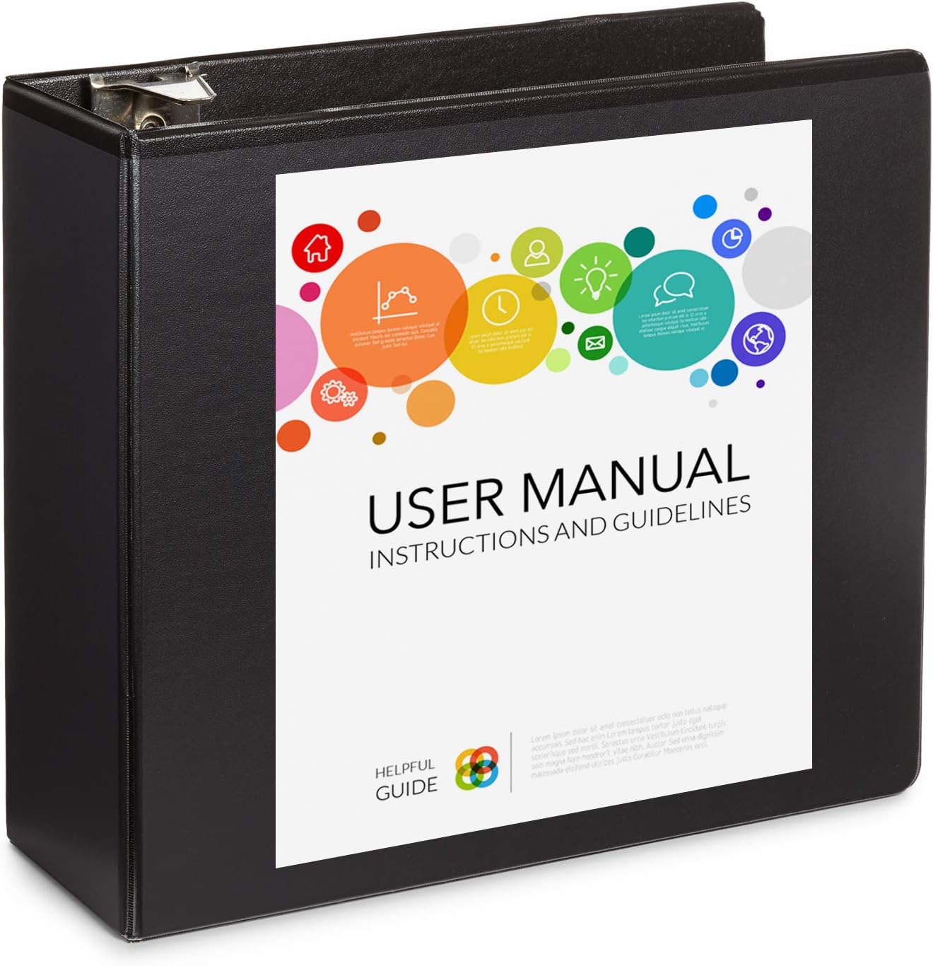 Blue Summit Supplies 5 inch 3 Ring Binder with D Rings, Extra Large Clear View Binder, Heavy Duty DRing Binder for Home, Office, and School, Fits Standard 8.5 x 11 Letter Size Paper, Black