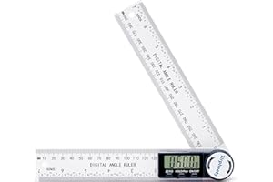 Tirpheety Digital Angle Finder Protractor, 3rd Generation Quick Display Angle Gauge Ruler, 7-Inch (200mm) Professional Measuring Tool for Woodworking, Carpentry, and Construction