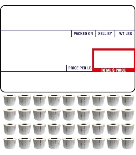 Globe Scale Labels For GSP30A/GSP30B - Blank 12 Rolls, 800 Labels Per Roll (60mm X 44mm / 2.36" X 1.79") - View #2