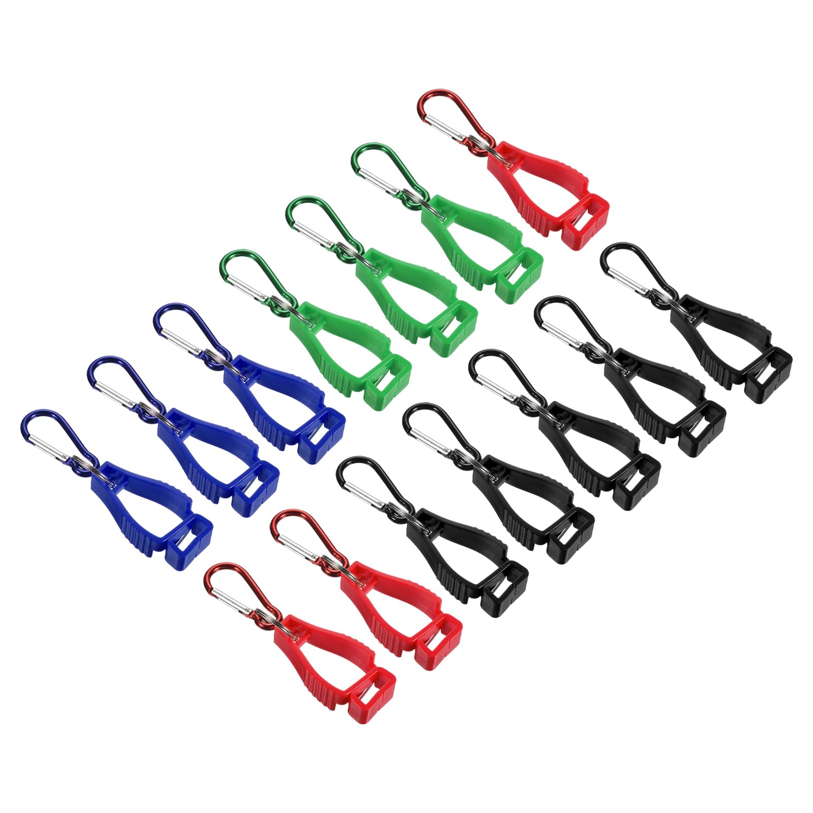 PATIKIL Glove Clips, 14 Pack Gloves Holder Clip Glove Belt Keeper Work Gloves Grabber Helmet Hanger for Construction Worker, Black Blue Green Red