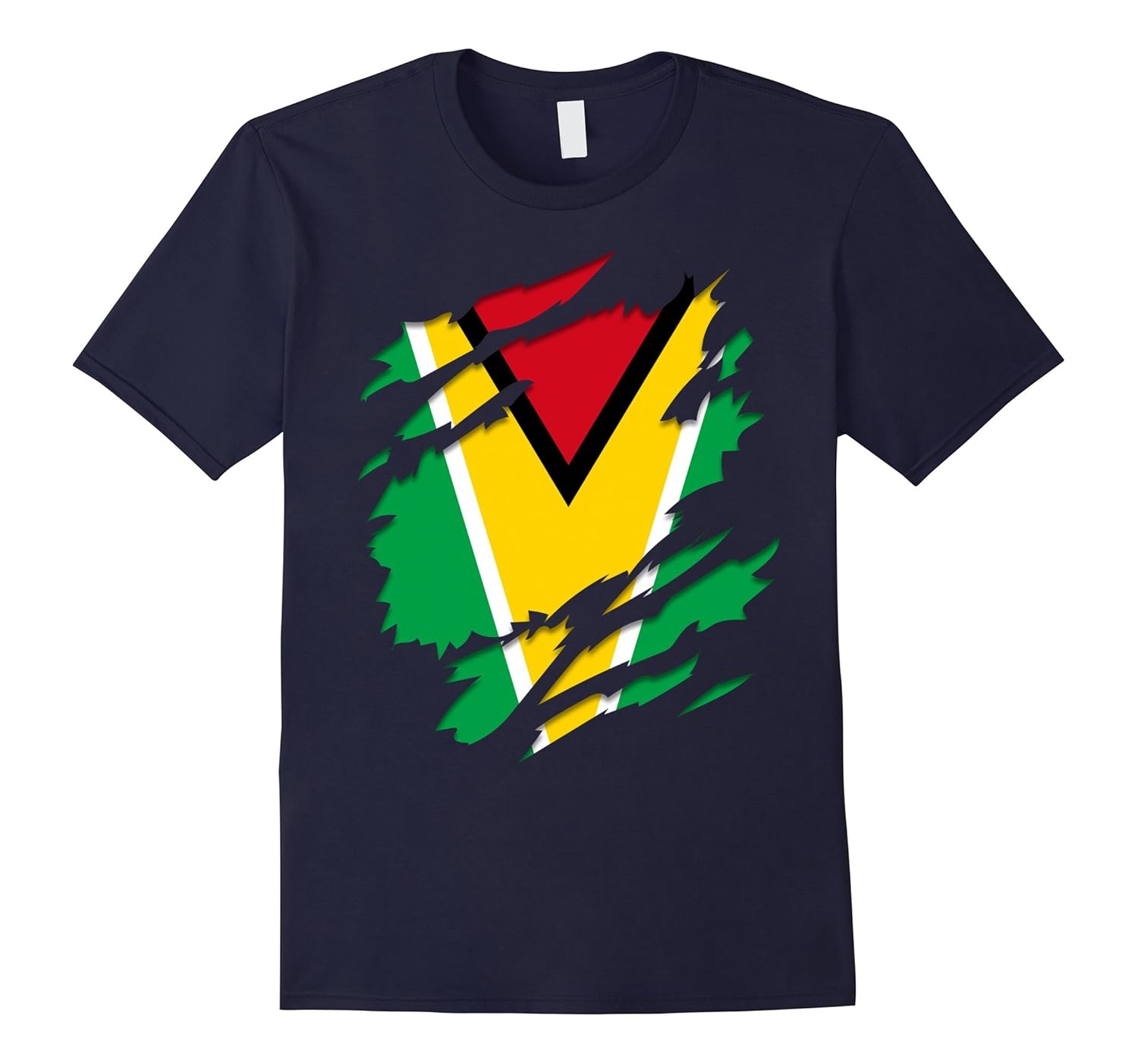 Guyana Flag Ripped T-shirt Proud Guyana Gifts Graphic-ANZ