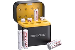 PHOTOOLEX 1300mWh Lithium Rechargeable AAA Batteries 8 Pack, 8 Bay AAA Rechargeable Battery Charger Included, Recharge up to 1600x Times Triple a Batteries, 2.2H Fast Charging