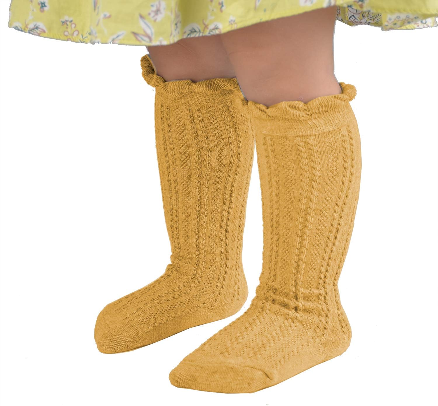 Epeius Baby Girls Boys Cotton Uniform Knee High Socks Tube Ruffled Stockings (Pack of 3/5): Clothing