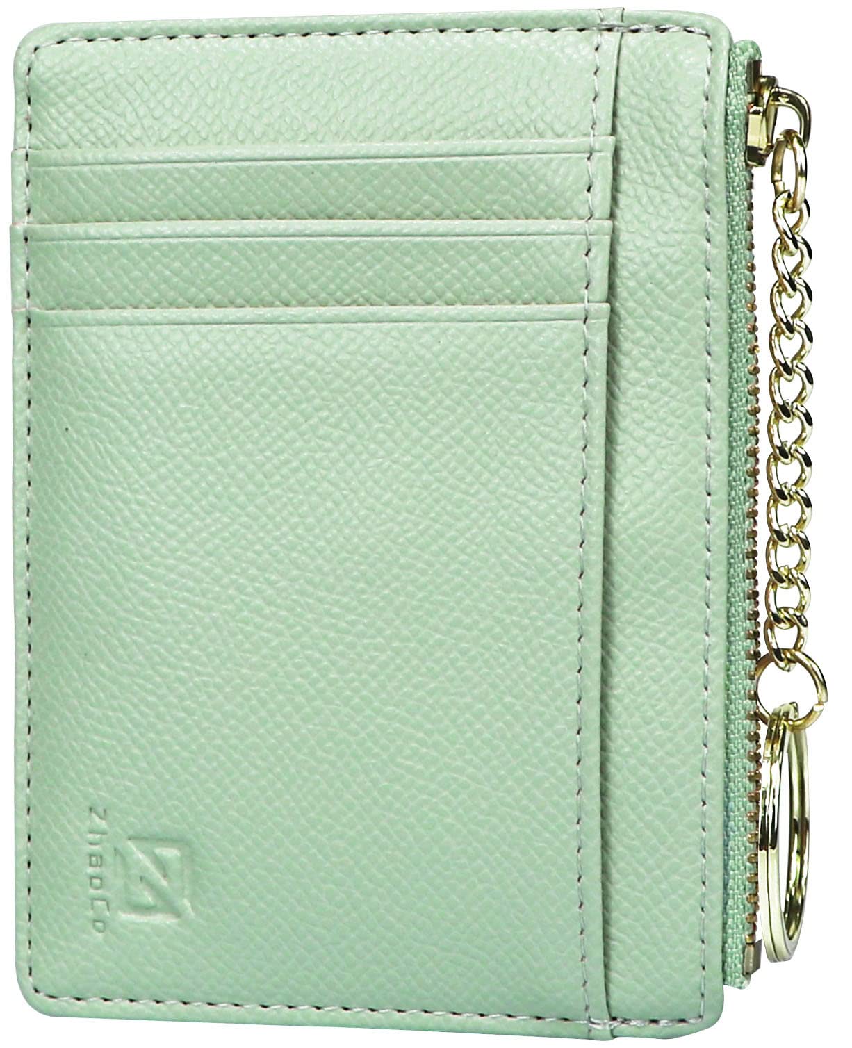 ZhaoCo Coin Purse for Women, PU Leather Zipper Womens Wallet Small Change Wallet 8 Card Holder Organizer Coin Purse for Ladies Girls - Green