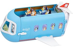 Bluey 3-in-1 Transforming Airplane Toys for Kids Playset, Turns into Resort & Boat, Airplane Toys for Kids 5-8 Includes Exclusive Captain Figure