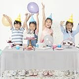 PLULON White Tablecloth 2pcs 137 x 274 cm Plastic PEVA Rectangle Cover view 6