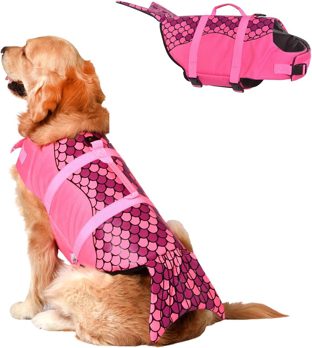 pink mermaid life jacket for dogs