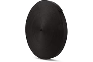 ZOFORTY 1 Inch Nylon Webbing 54 Yards Black Nylon Strapping Flat Webbing Strap, Great for Dog Leash, Collars, Seat Belt, Backpack, Outdoor DIY Gear Repair, Crafts