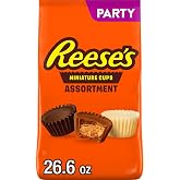 REESE'S Miniatures Assorted Peanut Butter Cups, Candy Party Pack, 26.6 oz | Assorted Miniature Reese's Peanut Butter Cups, Bulk Candy for Parties, Sharing and everyday peanut butter treats