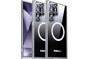 Humixx Magnetic for Samsung Galaxy S24 Ultra Case Clear [Compatible with MagSafe] [Non-Yellowing] [17 FT Military Grade Drop Protection] Shockproof Slim Case for Galaxy S24 Ultra Case, Crystal Clear