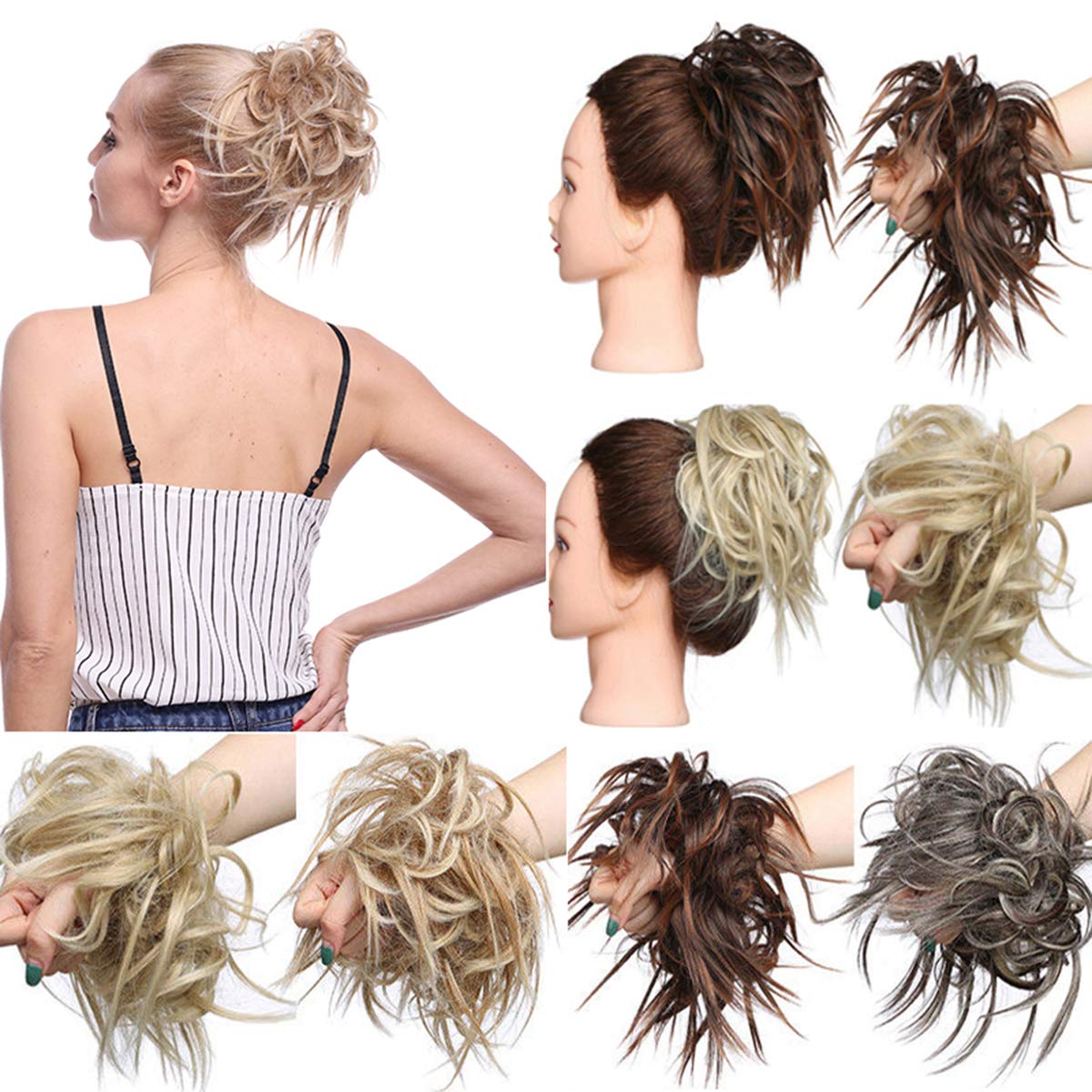 Ombre Hair Extensions Chignons Hairpiece Hair Rubber Scrunchie