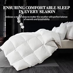 WhatsBedding White Queen Size Feather Down