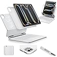 ESR iPad Pro 11 Inch Case with Keyboard (M4, 2024), iPad Pro 11(5th Gen) Keyboard Case with Easy-Set Magnetic Stand, Portrait/Landscape Modes, Removable Protective Case, Rebound 360 Series, White