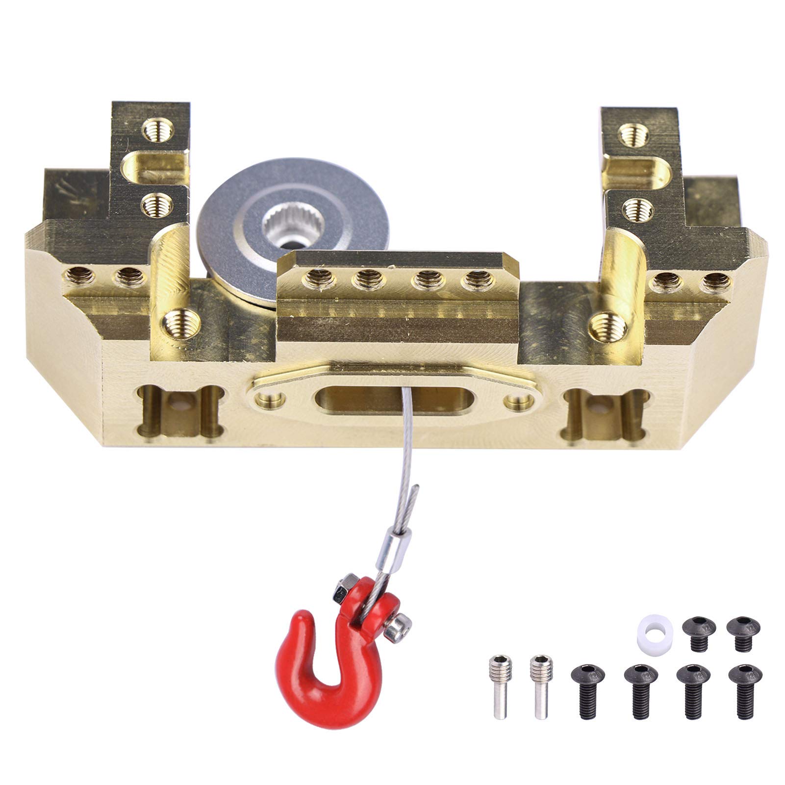 Heavy Duty Brass Front Bumper Servo Mount w/Servo Winch Drum for 1/10 TRX4 RC Crawler Truck