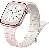 Easuny Magnetic Silicone Band Compatible with Apple Watch Bands for Women 40mm 41mm 42mm 38mm 44mm 45mm 46mm 49mm Men, Sport Waterproof Security Strap for iWatch Series 11 SE 3 2 10 9 8 7 6 5 4 Ultra