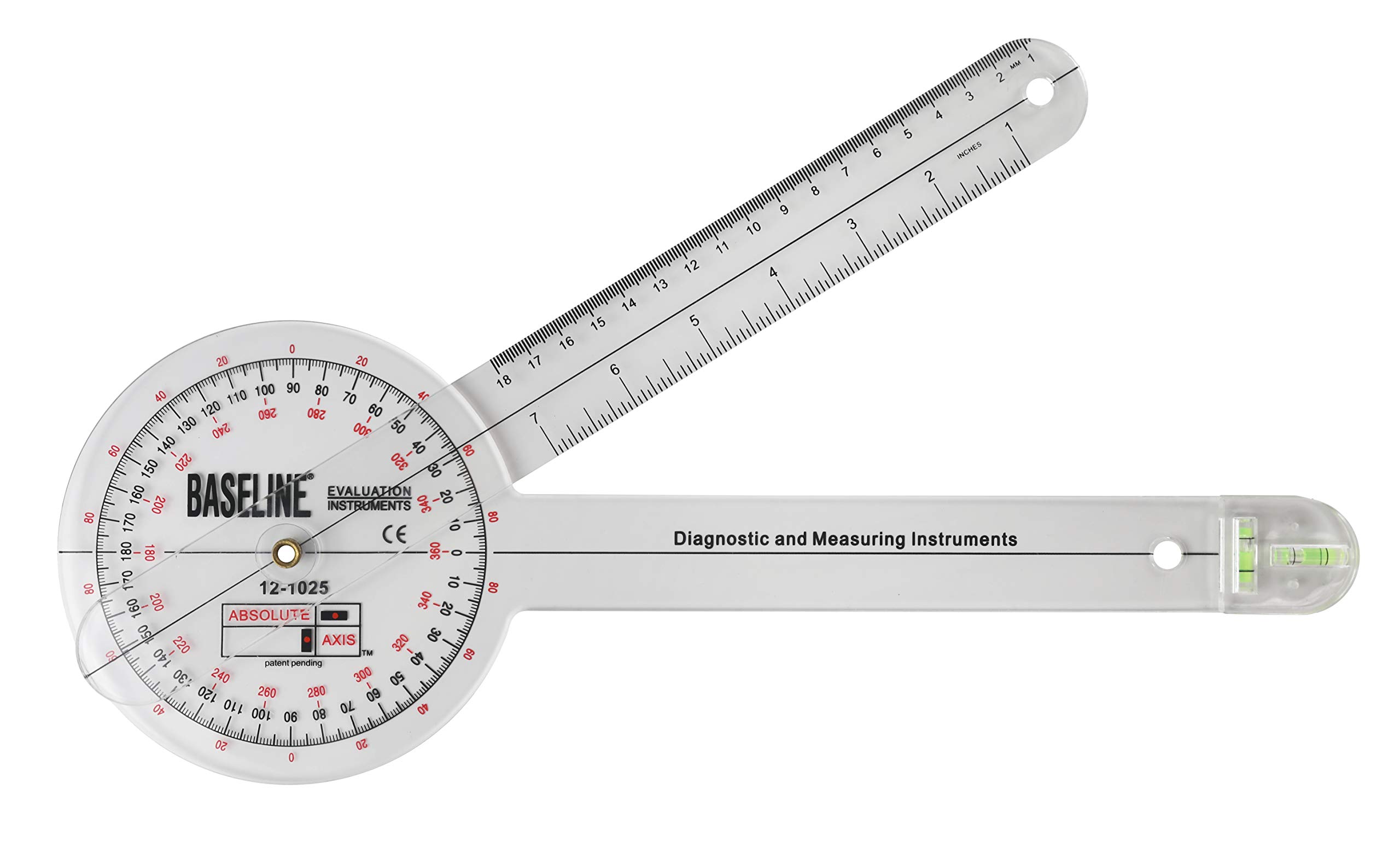 Baseline 12-1025 Absolute+Axis Goniometer, 360 Degree, 12 Inch Size
