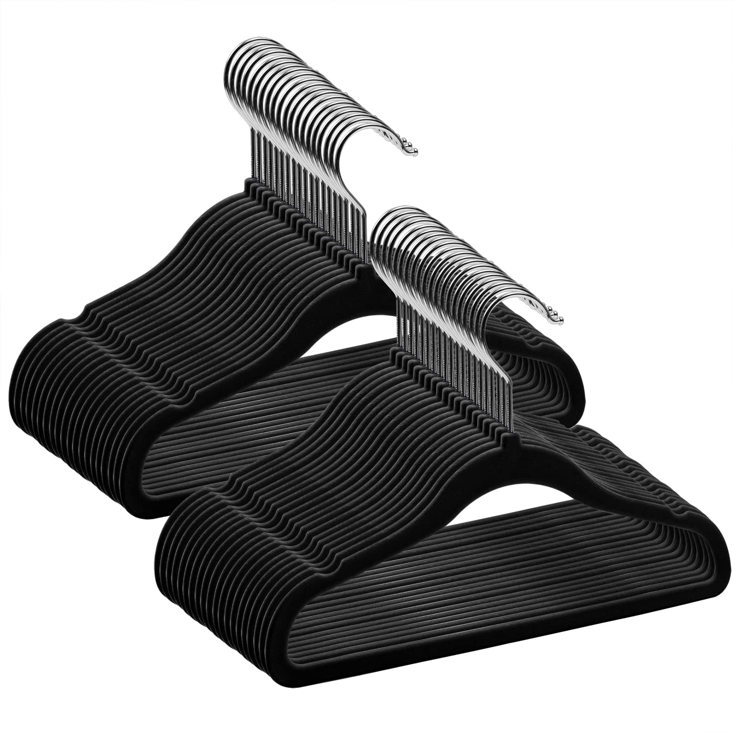 Photo 1 of *MISSING PARTS* GoodtoU Infant Clothes Hangers Black Velvet, Toddler Hangers 50 Pack Non Slip for Baby Clothes