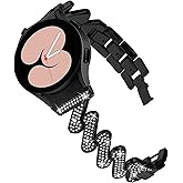 Moran Compatible with Samsung Galaxy Watch 6 5 & 4 Band 44mm 40mm/5 Pro 45mm, Women Bling Diamond Slim Band for Galaxy Watch 4 Classic 46mm 42mm /Galaxy 3 41mm/Active 2, 20mm No Gap Band Metal