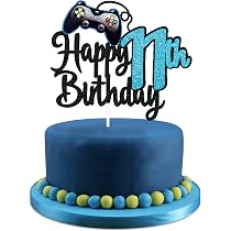 Cool Video Game Cake Topper – Glittery Controller Decor For Gamer Birthdays & Themed Parties