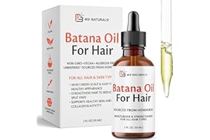 M3 Naturals Vegan Batana Oil | Unrefined Batana Oil for Hair & Skin | Supports Healthy Skin & Collagen Production | 100% Pure Batana & Non-GMO | 2 FL OZ (59 ML)