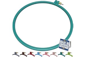 Maker Susan Plastic Embroidery Hoop, Hello Series Cross Stitch Hoops for Beginners, Punch Needle Hoop, Embroidery Frames for Sewing, Needlework, Embroidery Projects (Turquoise, Large 9.45" (24 cm))
