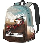 Tezmd Dirt-Bike Backpack Motocross Motorcycle Vehicle School Bag Lightweight Bookbag Casual Daypack for Girls Boys Kids Women Men Travel Laptop 16 Inch