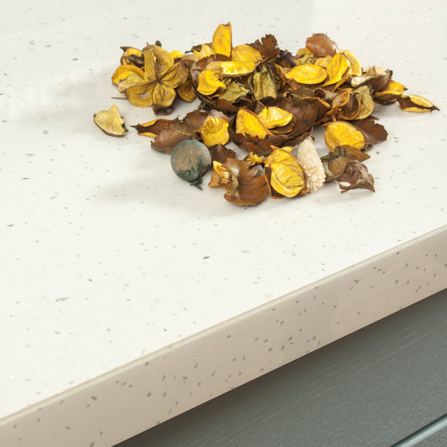 Andromeda ABS Worktop Edging Strip 1500mm x 45mm White Sparkle Gloss Effect Laminate Kitchen