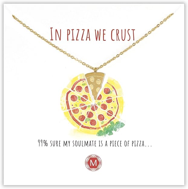 Murandum Geschenk Kette Mit Pizza Pizza Necklace Damenhalskette Mit Pizza Anhanger Inklusive Geschenkkarte Lange Verstellbar Gold Amazon De Schmuck